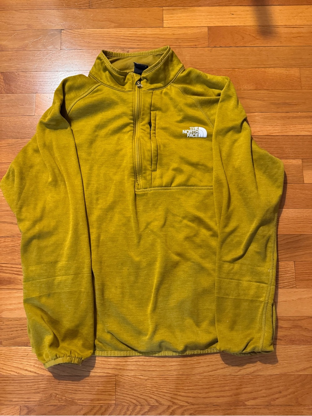 The North Face Men's Mustard Green Half-Zip Fleece Pullover